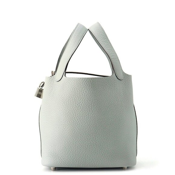 HERMES Picotin Lock Size PM Taurillon Clemence Blue Gacier - Picture 1 of 7